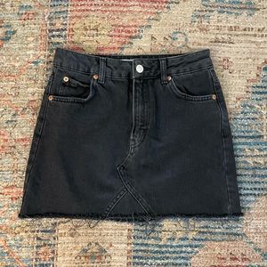 Top shop black denim miniskirt! Size 2